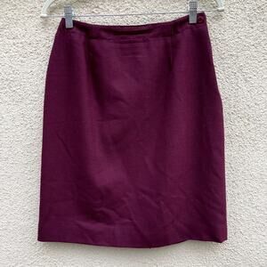 Vintage Jones New York Wool Pencil Skirt 6 Maroon Raspberry Wool